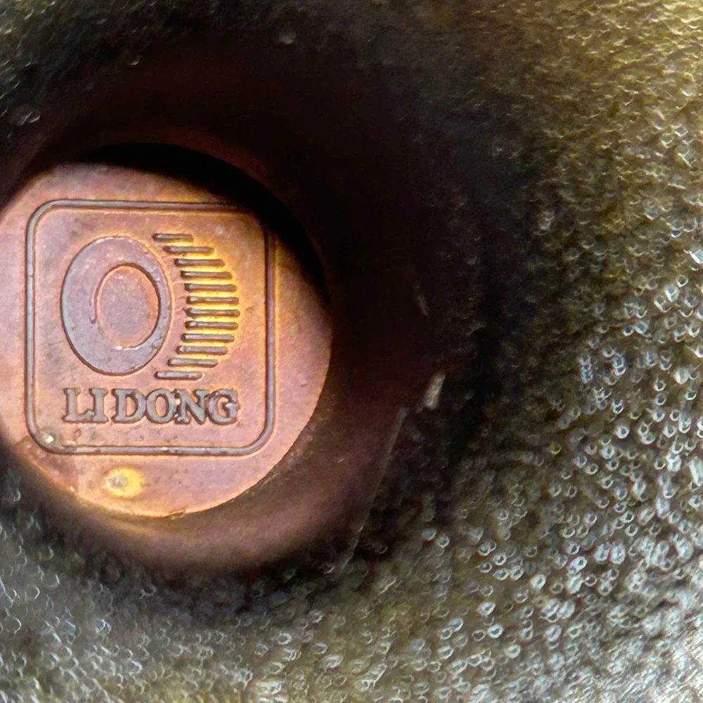 Li Dong Brass Tone Metal Goblets Set of 4 Black Stone Embossed Small Chalices